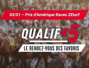 La Qualif 5 à l'Amérique, quinté + PMU du dimanche 3 janvier à Vincennes.