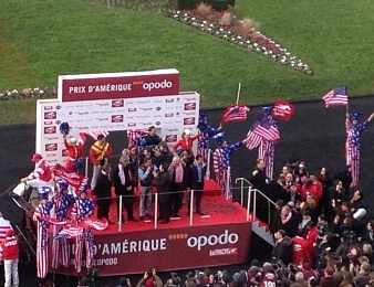 Le podium du Prix d'Amérique 2015