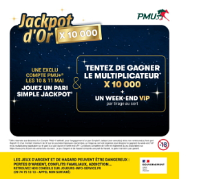 Le premier Jackpot d'Or connaîtra son dénouement ce dimanche 8 juin à ParisLongchamp