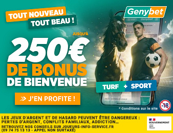Ouvrez un compte sur Genybet et profitez d'un bonus de bienvenue de 250 euros