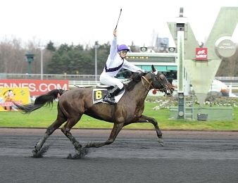 Quif de Villeneuve lors de son sacre dans le Prix de Cornulier