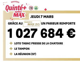 Un parieur réunionnais devient millionnaire en gagnant au Quinté+ spOt Max !