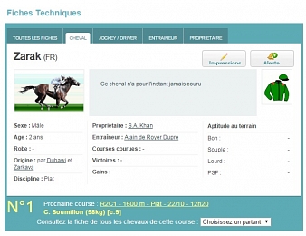 Zarkar court jeudi 22 octobre à Deauville