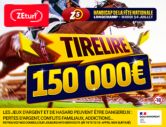 ZEturf met en jeu une Tirelire exceptionnelle de 150 000 euros ce mardi 14 juillet